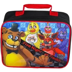 Five Night's At Freddy's FNAF Insulated Lunch Box Tote Bag Black